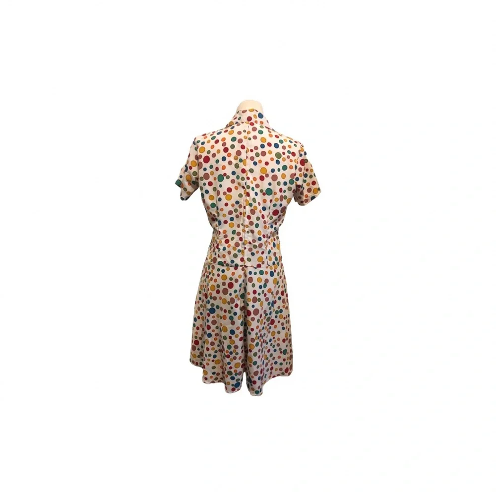 RAINBOW Polka dot Fit and Flare Dress - Picture 2 of 8